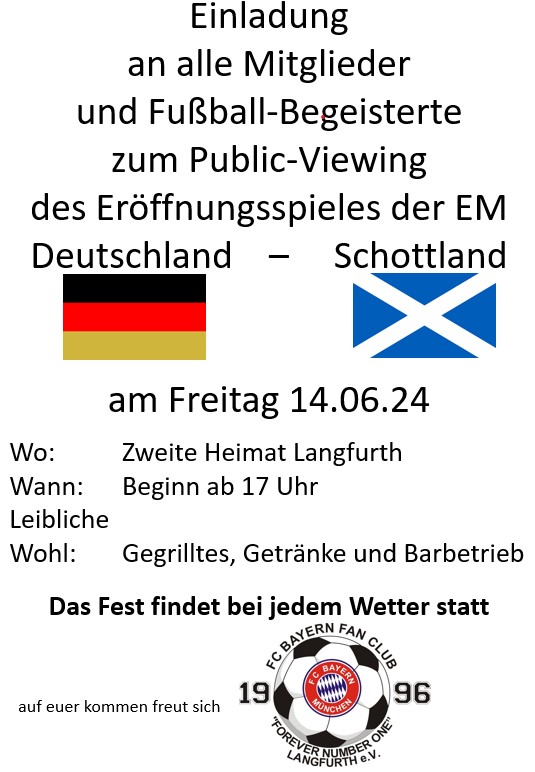 EM Public-Viewing Forevernumberone Langfurth - Zweite Heimat